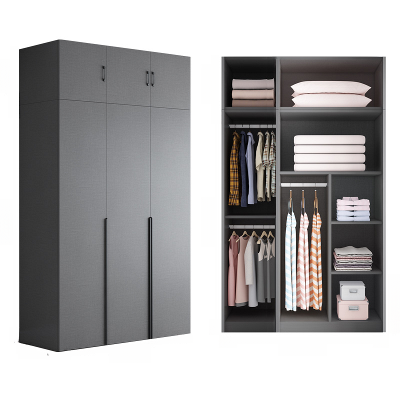 Trendy Dove Grey Wooden Wardrobe with Interior Shelves, Soft Close Door & Hanging Rod - image 9