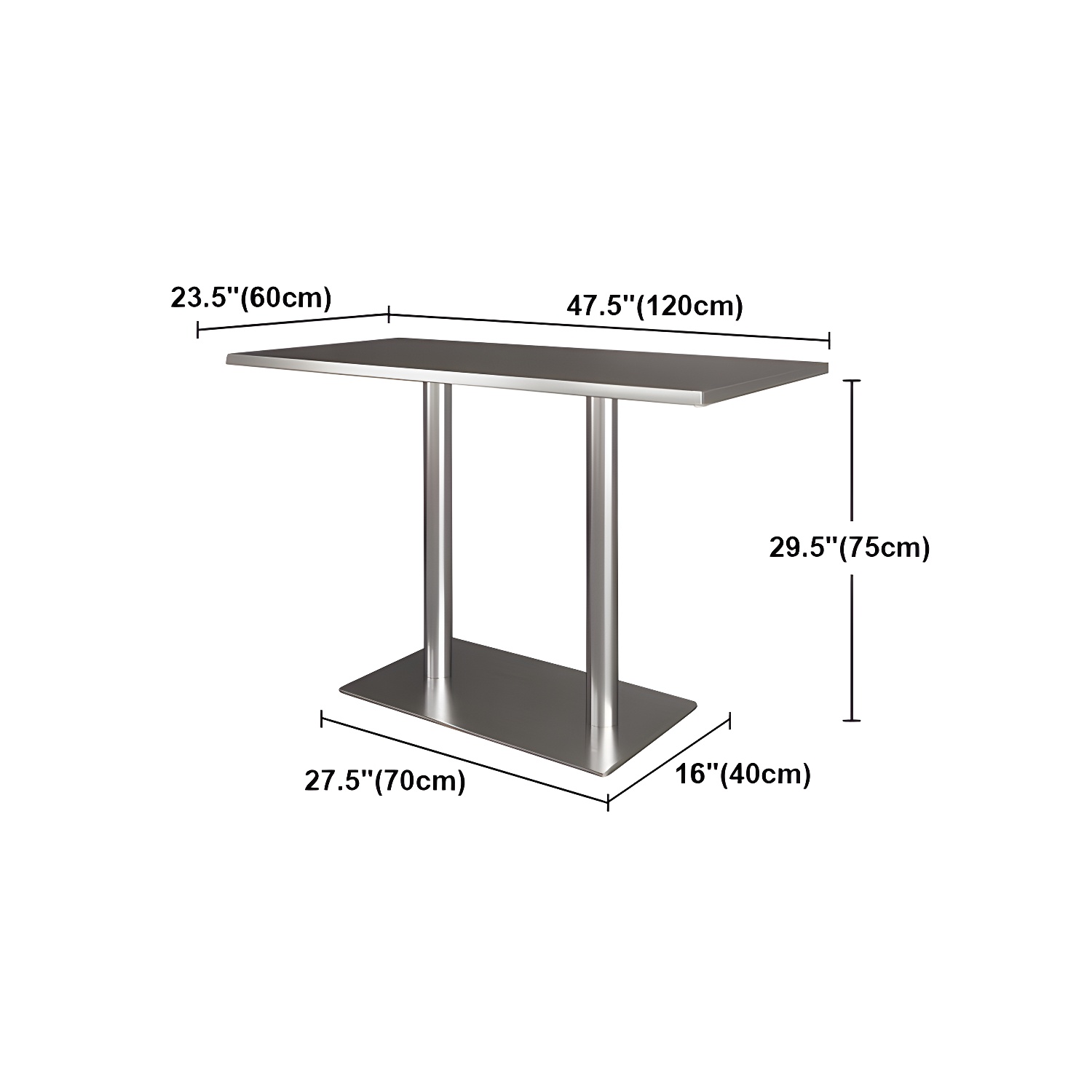 Industrial Style Dining Site Table Stainless Steel Dining Room Collection - image 19