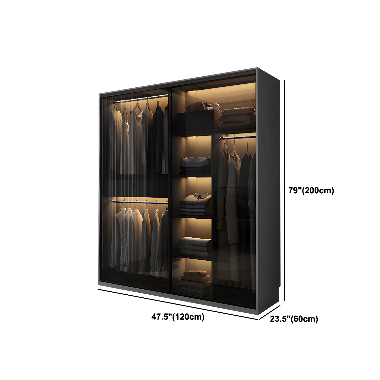 Mirrored Finish Cabinet with Glass Door Modern Interior Storage Cabinet without Lighting - image 12