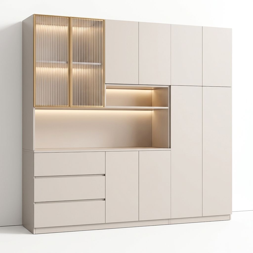 Trendy Sideboard with 3 Drawers, Cupboard, Wide/Standard/Narrow Sizes, 2/1 Shelves, Cabinets, and Glass-panel Door - image 17