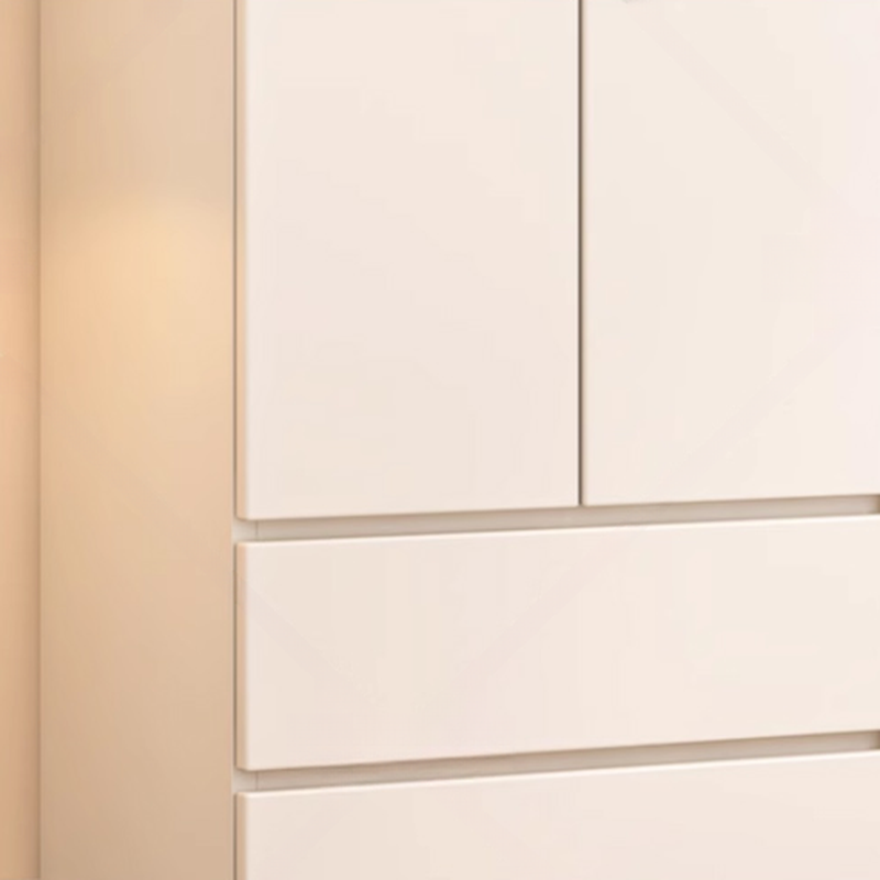 White Minimalist Wooden Independent Wardrobe Closet with 2 Drawers, Soft Close Door, and Interior Shelves - image 4