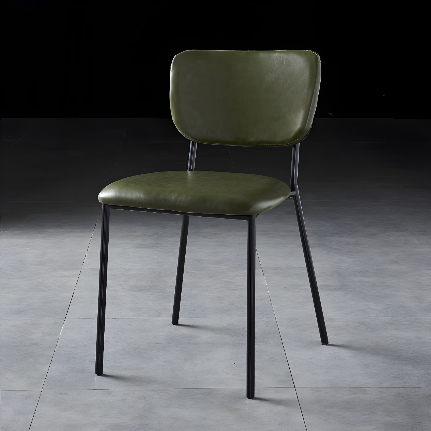 Nordic Style Dining Chairs Armless Open Back Stackable Chairs with Metal Legs