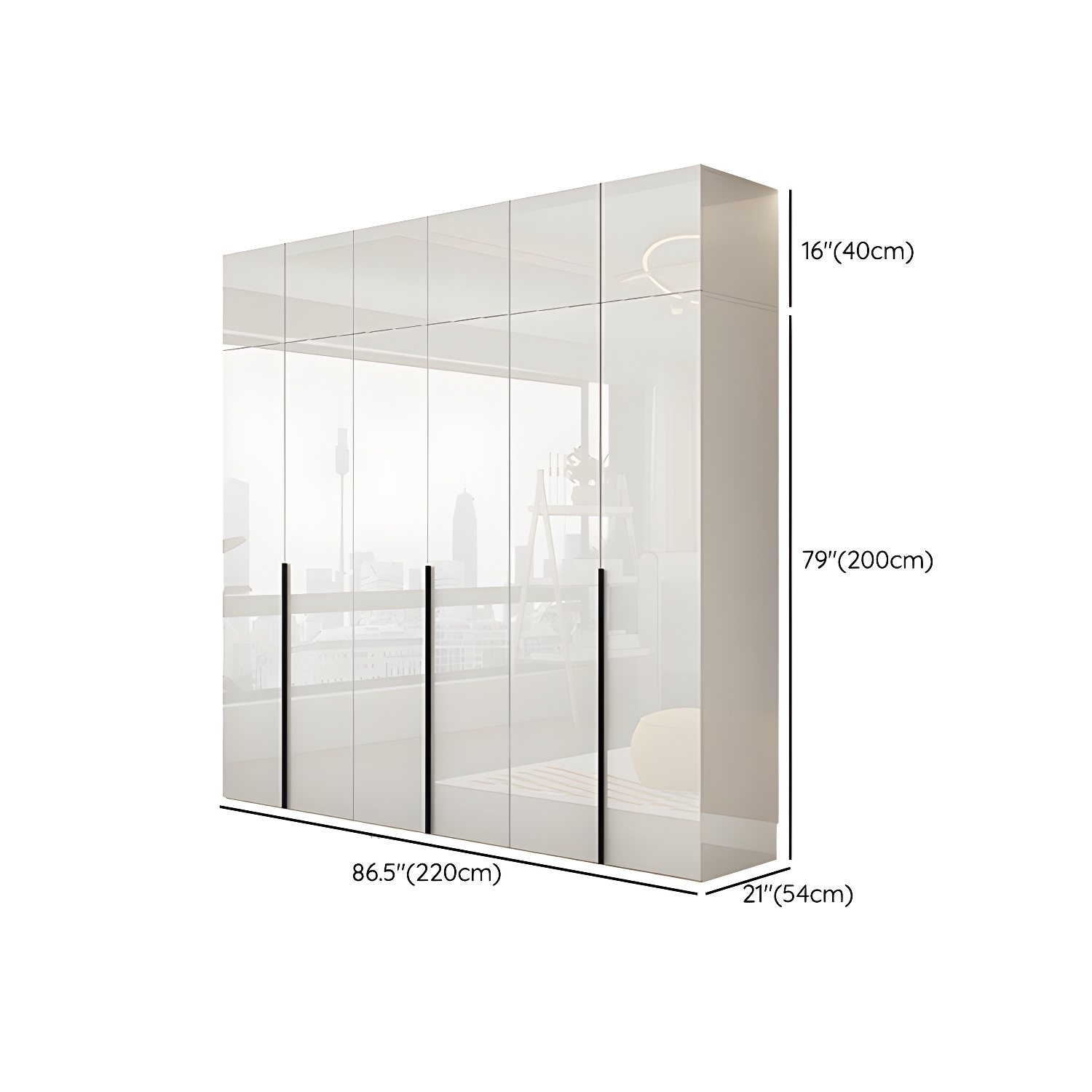 Modern White Wood Wardrobe Armoire - Drawers and Shelves Included - image 26