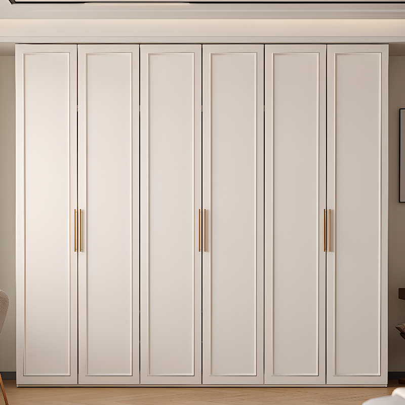 White Casual Wood Independent Armoire Cabinet with Compartments, Soft Close Door, and Interior Shelves