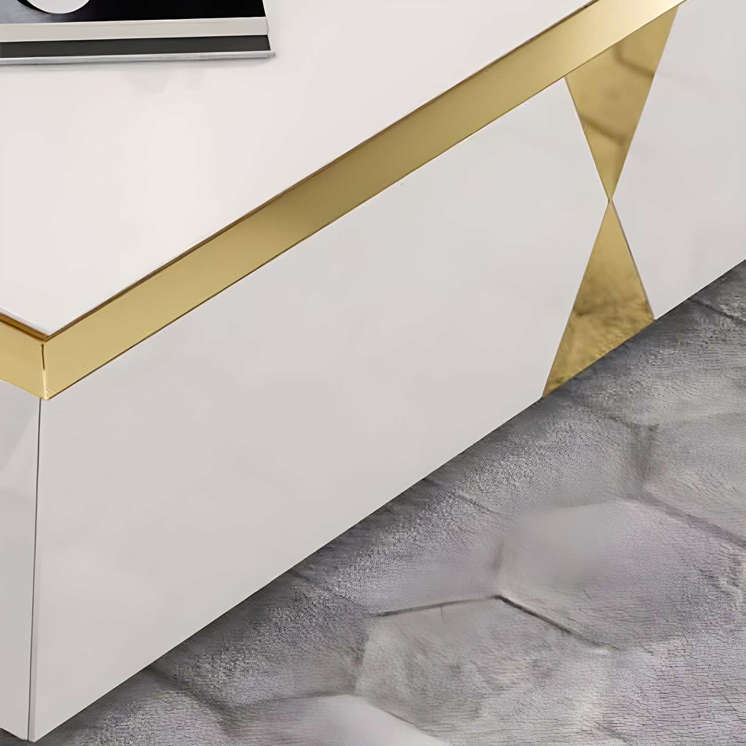 16" W Glam TV Media Stand Enclosed Storage Glass TV Media Console with Drawers - image 6