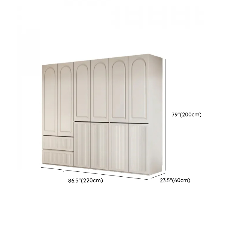 White Minimalist Manufactured Wood Independent Wardrobe Closet with Soft Close Drawer, Soft Close Door, and Interior Shelves - image 18