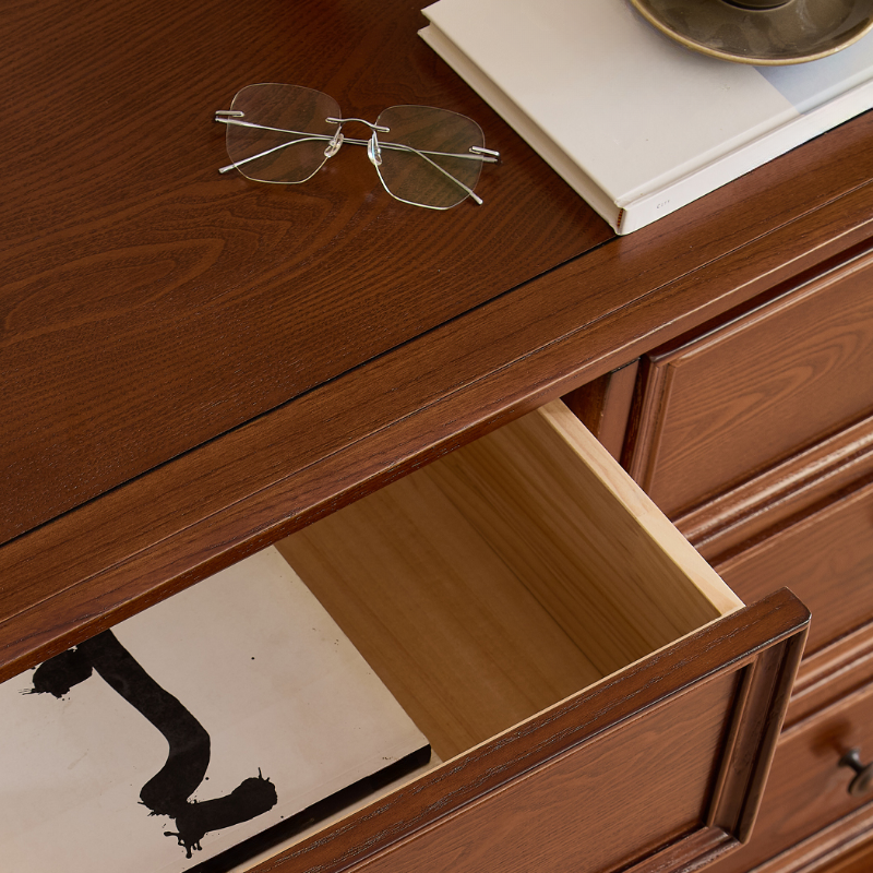 Cocoa Trendy Ash Wood Console Dresser/Semainier with 9/7/6 Drawers, Integrated Cable Management, Horizontal/Vertical - image 4