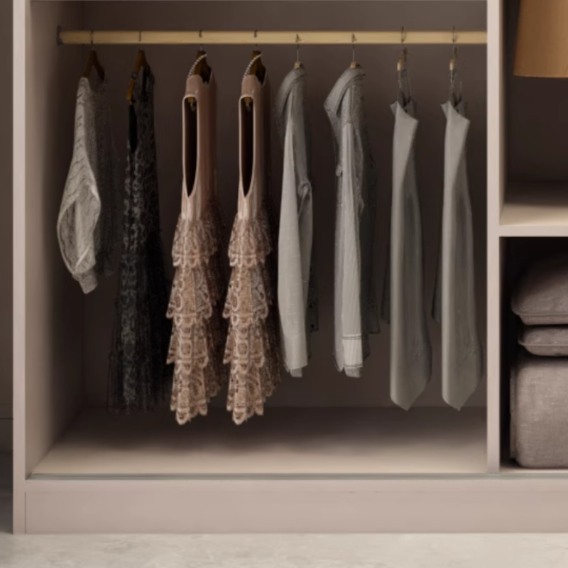 Modish Wooden Independent Armoire Cabinet with Soft Close Door, Interior Shelves, and Clothing Rod - image 5