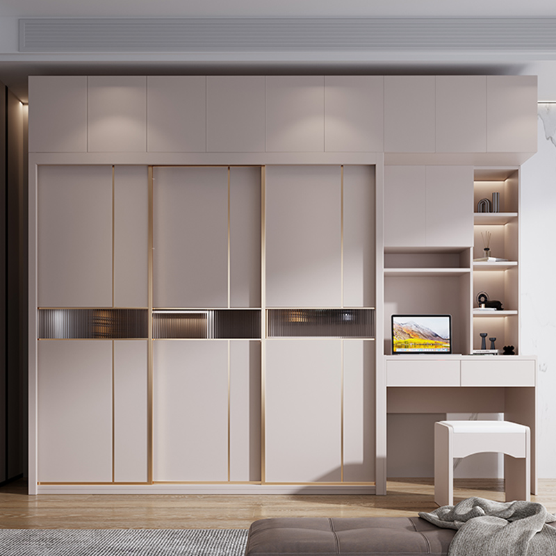 Modern Brown Wooden Wardrobe Armoire with Mirror, Drawers, and Shelves - image 3