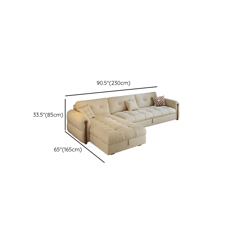 L-Shape/Straight Sofa/Sofa Chaise with Under-seat-storage, Left Hand Facing Orientation, Round Arm, and Button-tufted Details - image 12