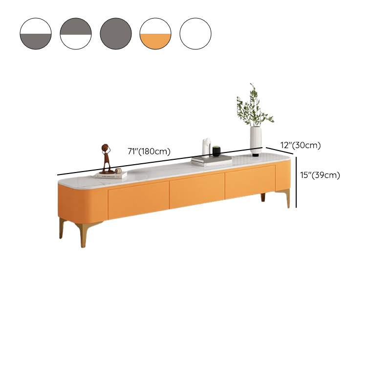Modish Vitreous TV Stand with 3 Drawers for Sitting Room - image 12