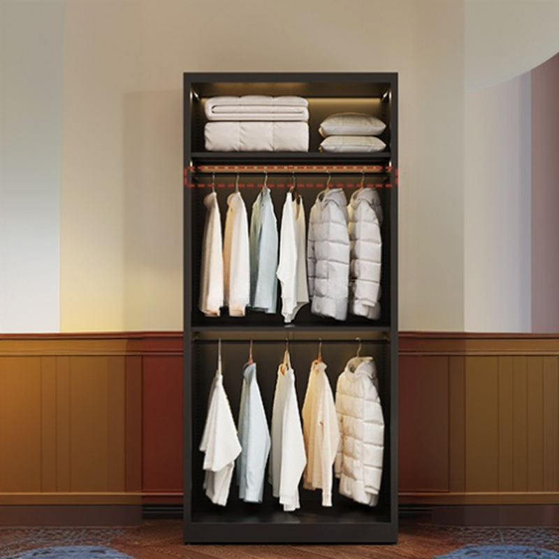 Modish Alloy Armoire Cabinet with Adaptable Shelf, Soft Close Door, and Clothing Rod - image 6