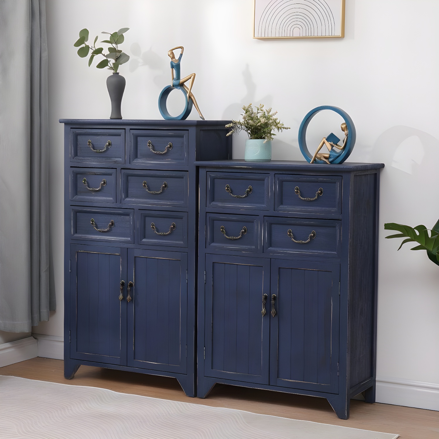 23.6'' Wood 1 Cabinet with Drawers Traditional Accent Cabinet in Distressed Finish - image 7
