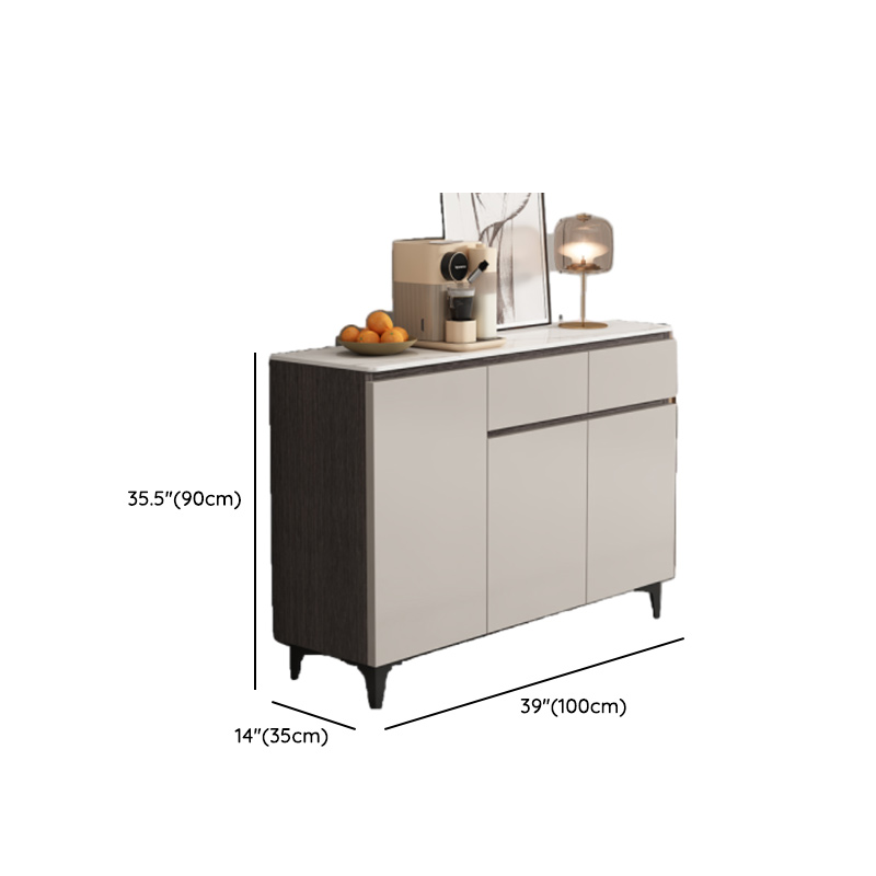 Modish Sideboard with 2 Drawers, 1 Shelf, Larder Storage, Sintered Stone Countertop, and 2/3 Doors - image 14