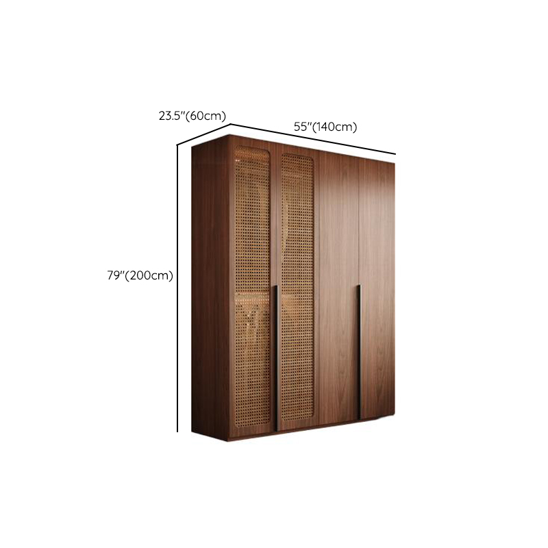 Cocoa Minimalist Natural Wood Wardrobe Closet with Compartments, Soft Close Door, Interior Shelves, and Clothing Rod - image 8