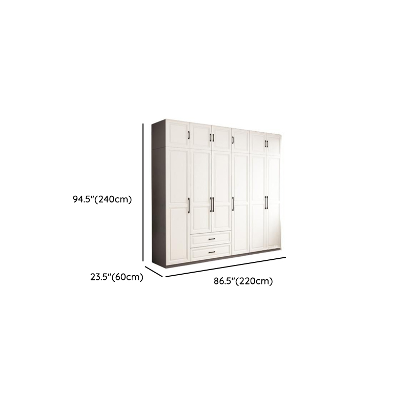 Chalk Minimalist Manufactured Wood Cabinet Armoire with 2-Drawer, Soft Close Door, Interior Shelves, and Clothing Rod - image 22