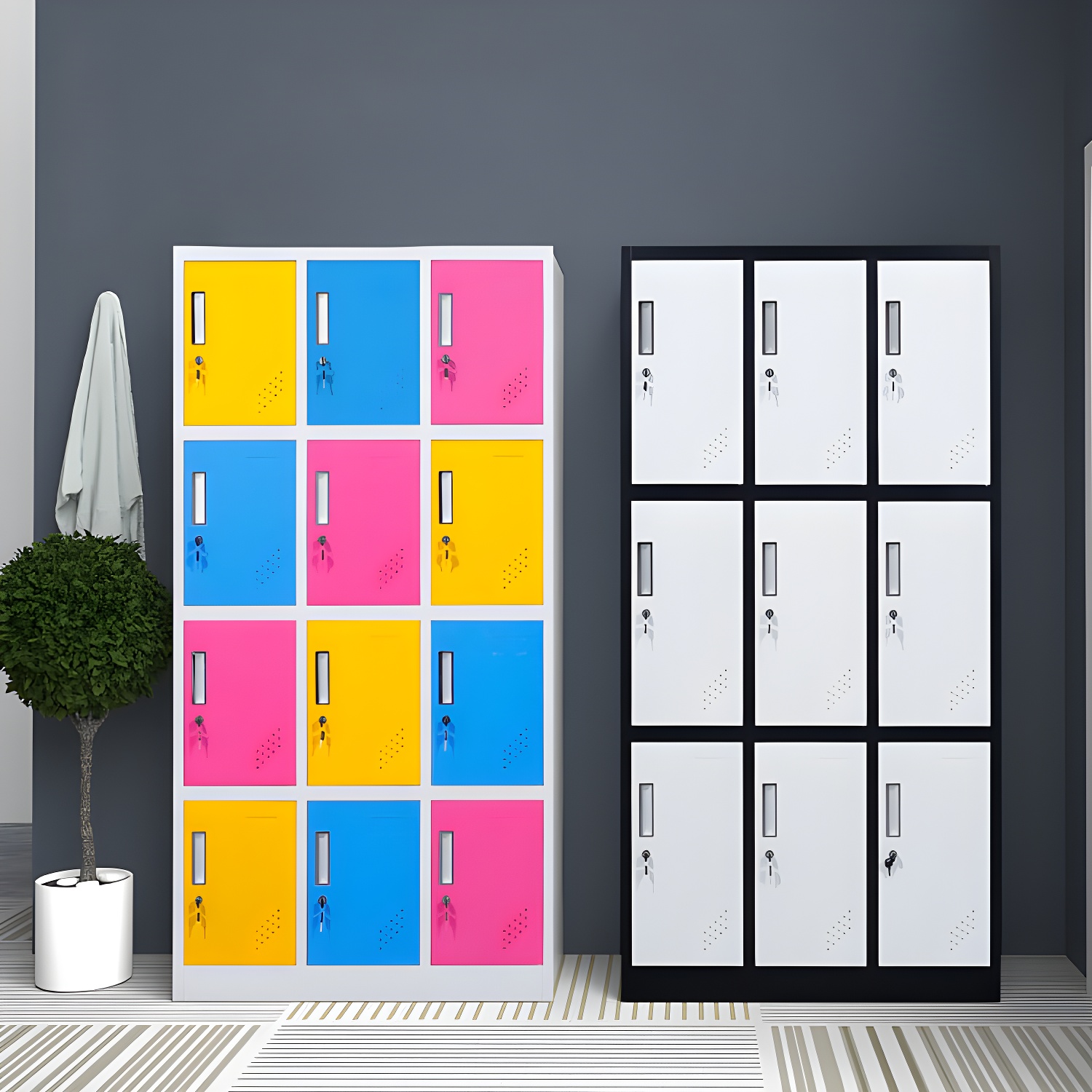 Contemporary Wardrobe 6-Door Metal Wardrobe Closet, 35.43" D x 16.53" W x 70.87" H - image 9