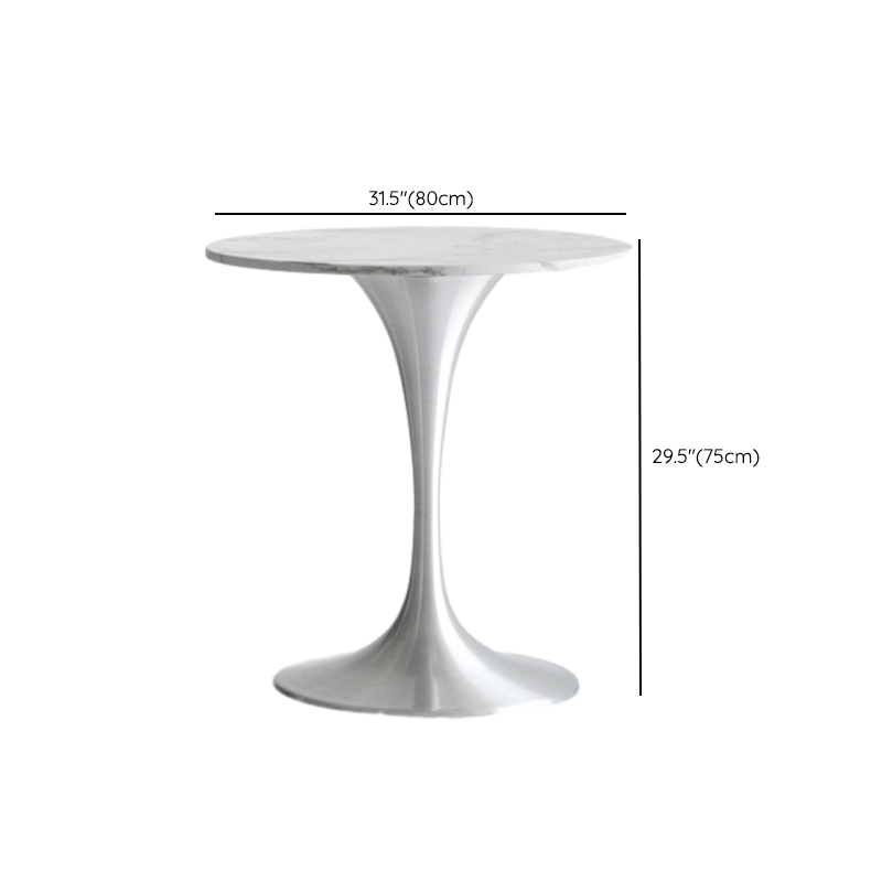 Standard Table Height Round Marble Stone Fixed Table for 2 in a Glamorous/Casual Style - image 14