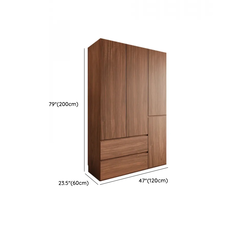 Acorn Minimalist Natural Wood Wardrobe Closet with Soft Close Drawer, Soft Close Door, Interior Shelves, and Clothing Rod - image 6