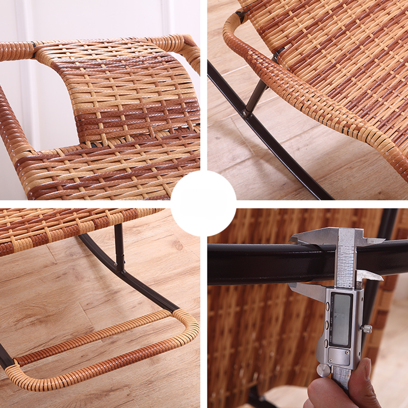 Ergonomic Wicker Front Porch Rocking Chairs with Rear Back, Stationary - image 26