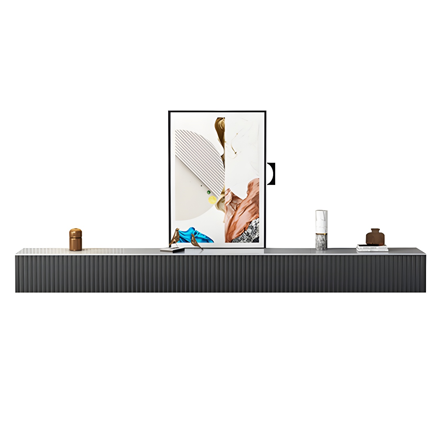 Contemporary TV Stand Console Wood TV Media Stand with Drawers