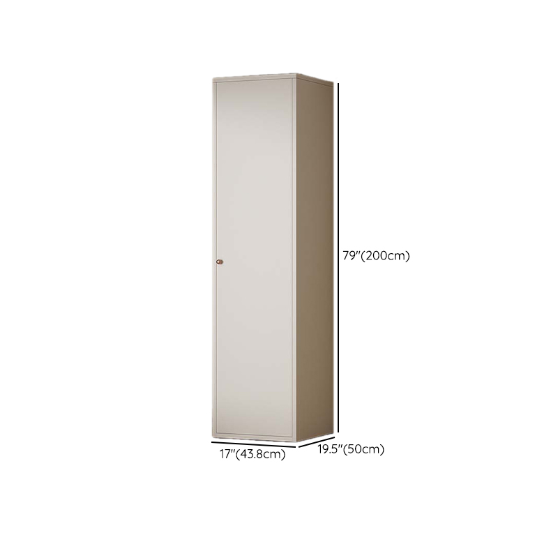 White Modish Alloy Armoire Cabinet with Adaptable Shelf and Clothing Rod - image 5