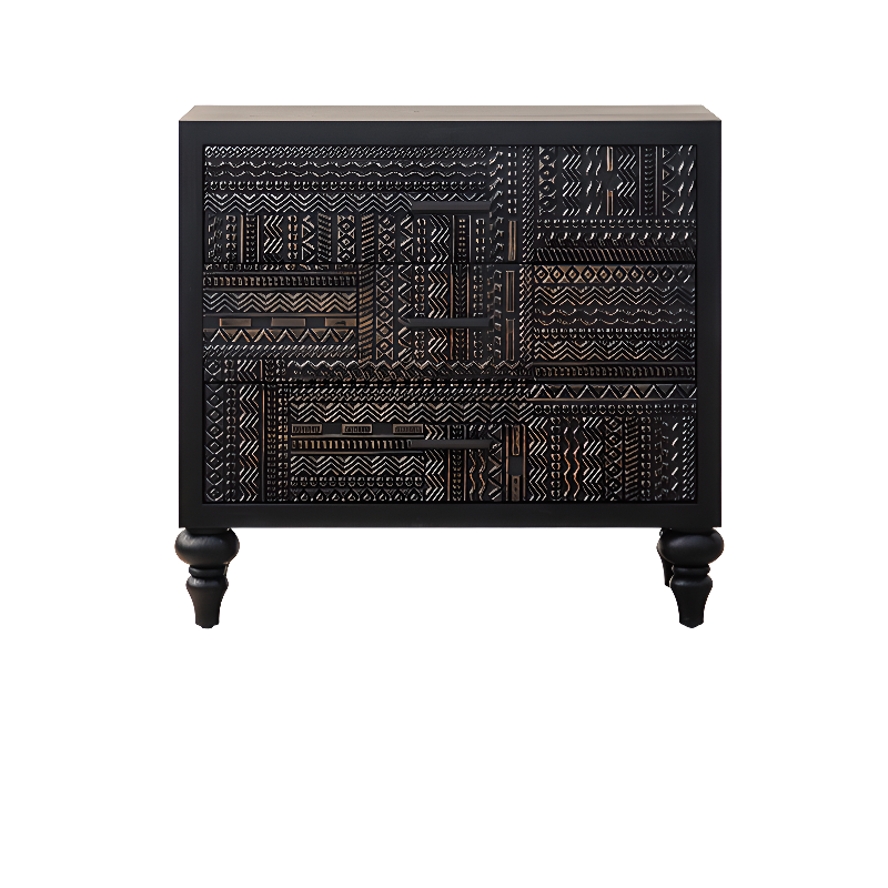 Old School Detached Natural Wood Utility Cabinet with Turned Leg for Parlor - image 5