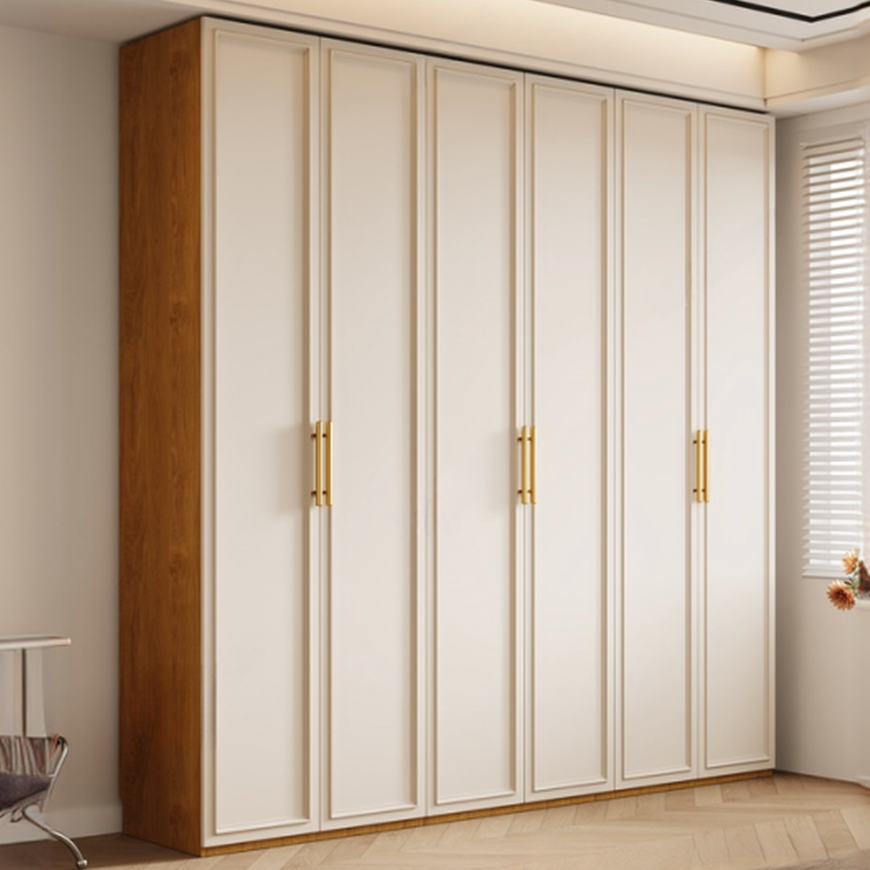 Cocoa Minimalist Laminate Wardrobe Closet with Soft Close Drawer, Soft Close Door, Interior Shelves, and Clothing Rod