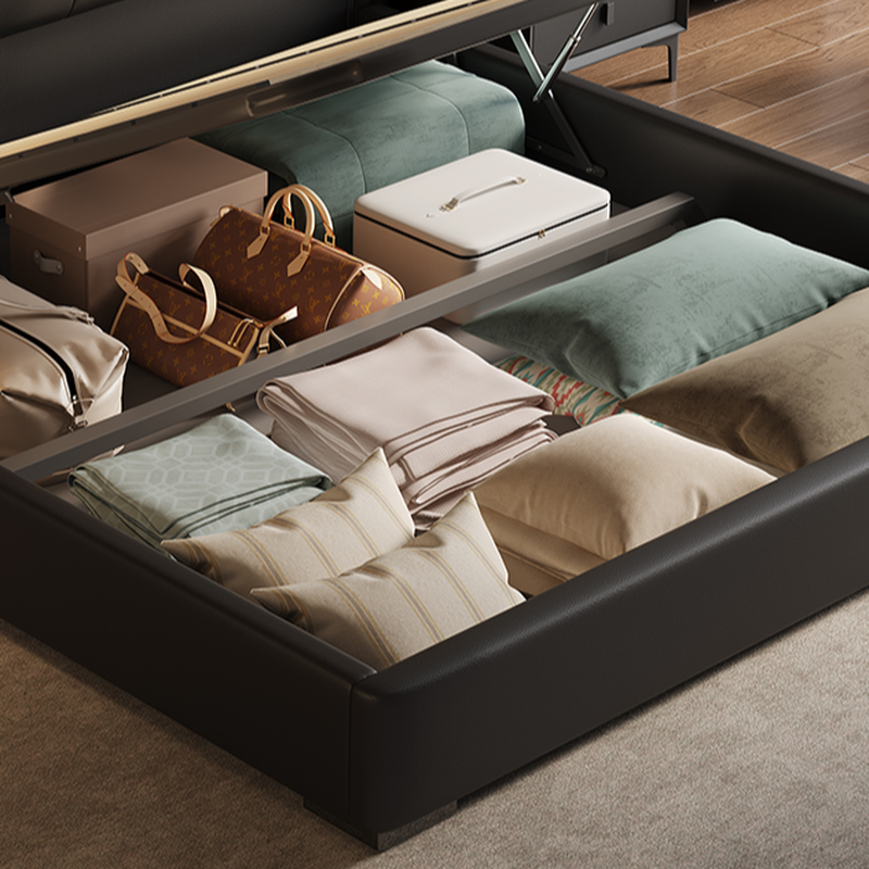 Solid Color Storage Bed/Platform Bed in Pine Wood for Bedroom - image 5