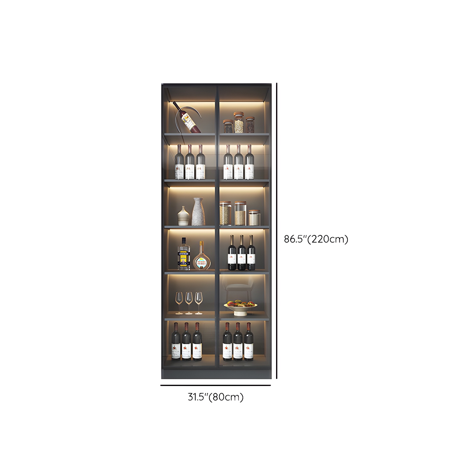 Modern Glass Adjustable Shelving Doors Wood Sideboard Cabinet with Cabinets and Drawers - image 10