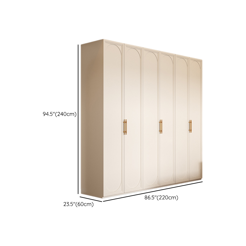 White Minimalist Laminate Wardrobe Closet with Compartments, Soft Close Door, Interior Shelves, and Clothing Rod - image 23