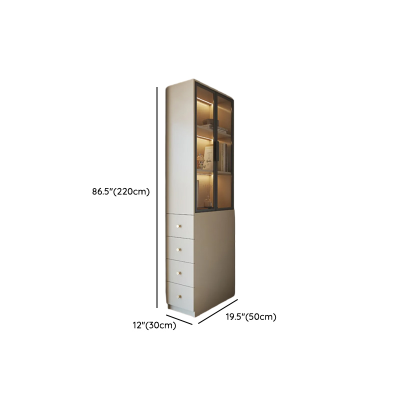 Detached Scratch-immune Accent Cabinet with Glazed Door, Grip Bars, Off White Top, Soft Close Drawer, and Stain Resistant Finish - image 7