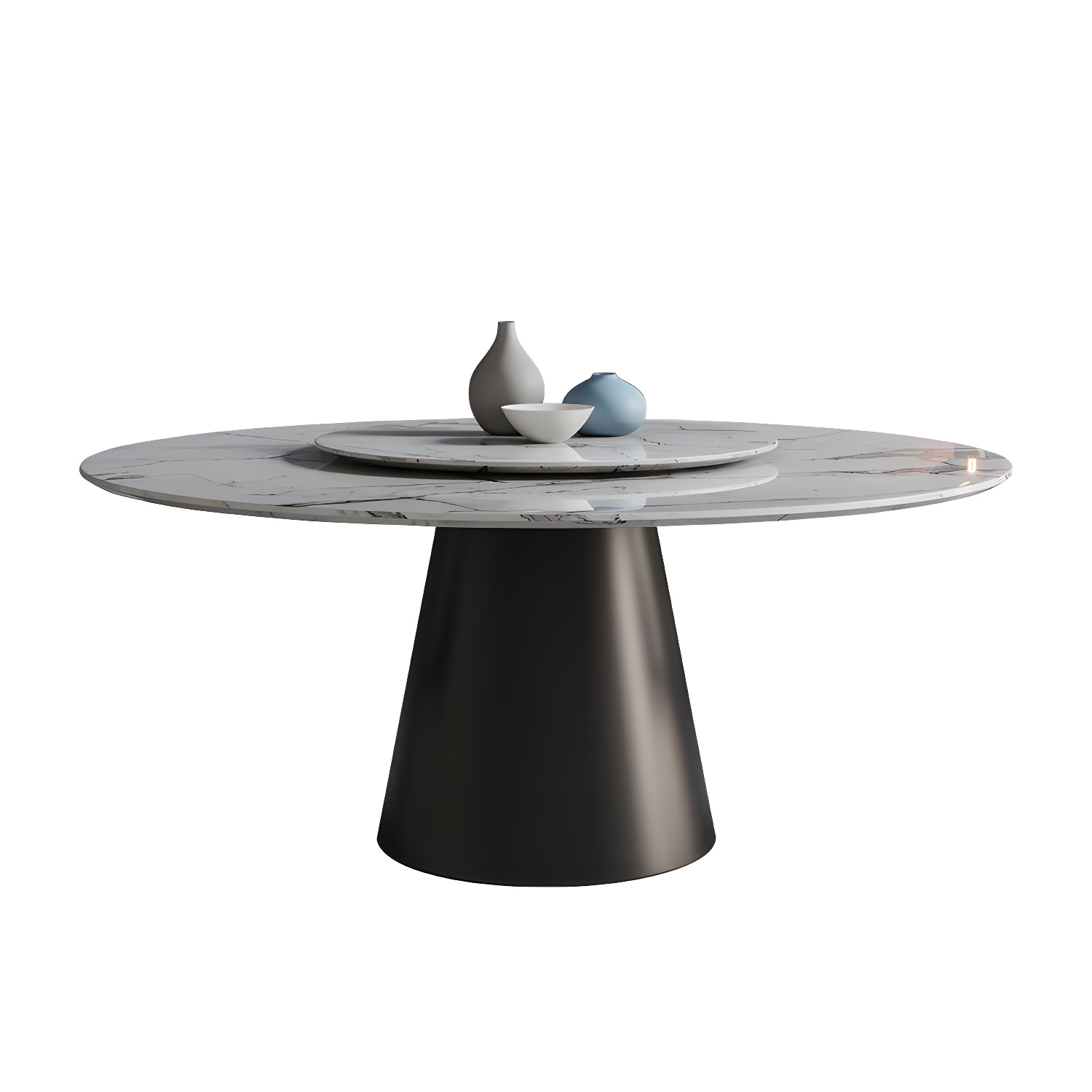 Contemporary Stone Round Dining Set 1/4/7/11 Pieces Turntable Dining Furniture for Home - image 5