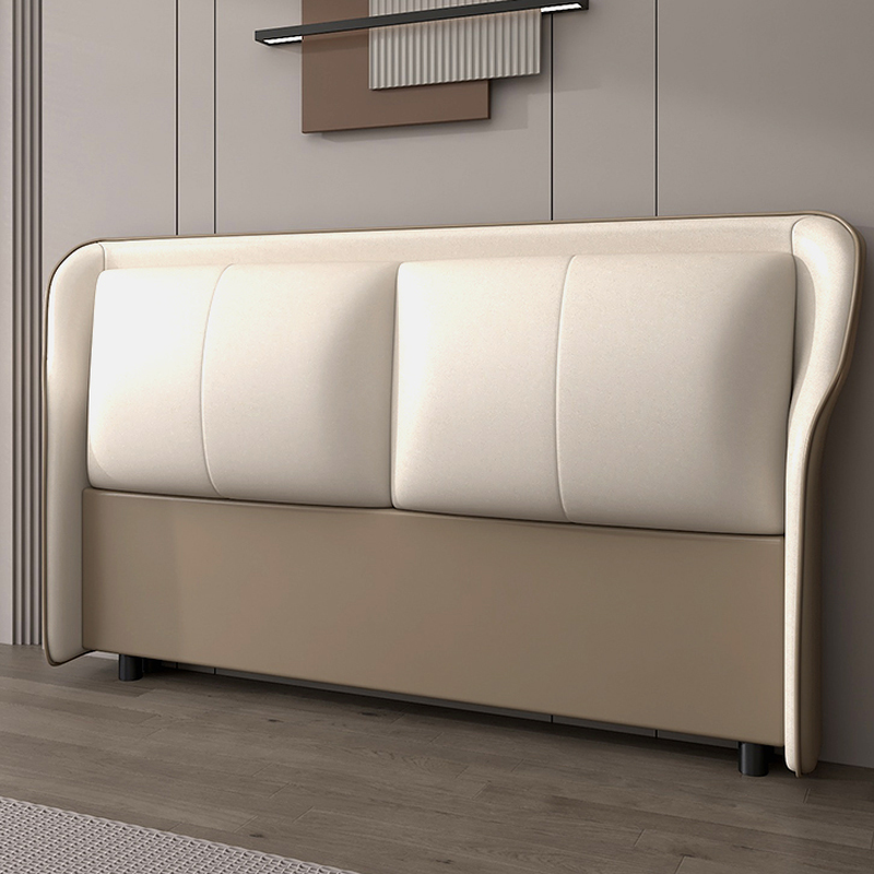 Trendy Wingback Headboard in Natural Wood with No Distressing, Rectangle Shape for Full/Queen Bed, Featuring Sponge Upholstery and Standard Height - image 2