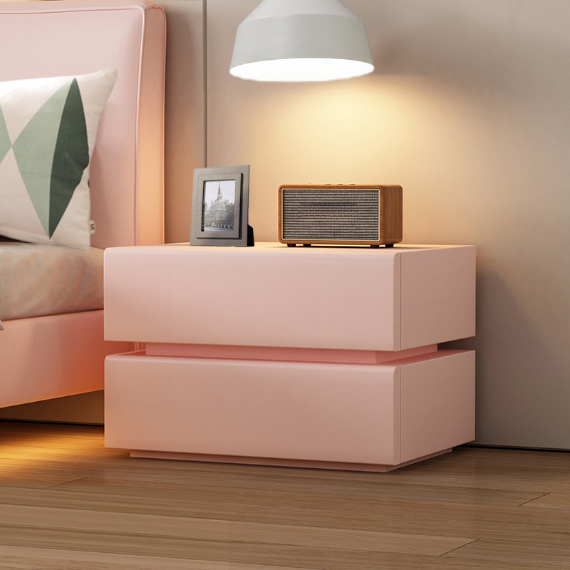 Art Deco Style Bedside Cabinet Nightstand with 2 Drawers and Pine Countertop - image 7