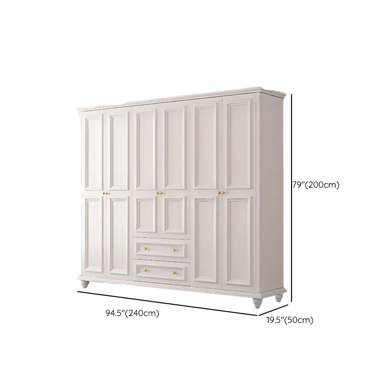 Chalk/Light Blue Contemporary Lumber Cabinet Armoire with Soft Close Drawer and Door, Interior Shelves, and Hanging Rod - image 12