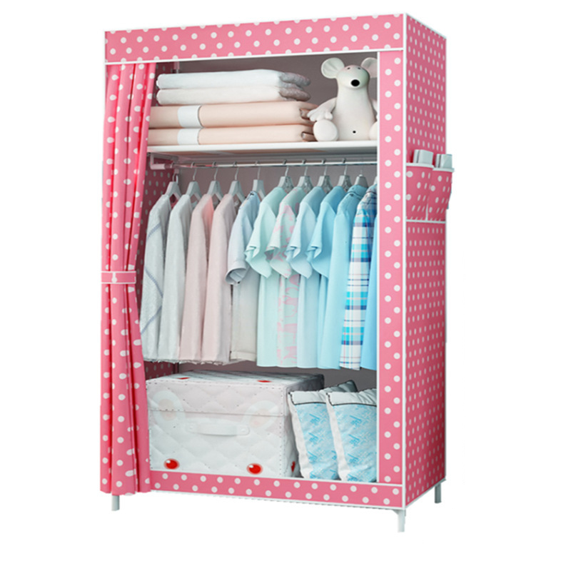 Modish Alloy Unfixed Wardrobe Closet with Interior Shelves and Clothing Rod - image 9