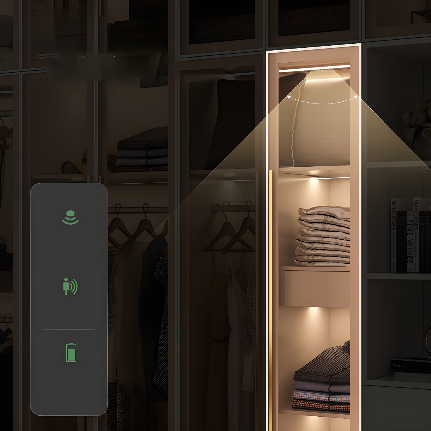 Glass and Wood Wardrobe Cabinet with Shelves Modern Wardrobe Closet - image 6