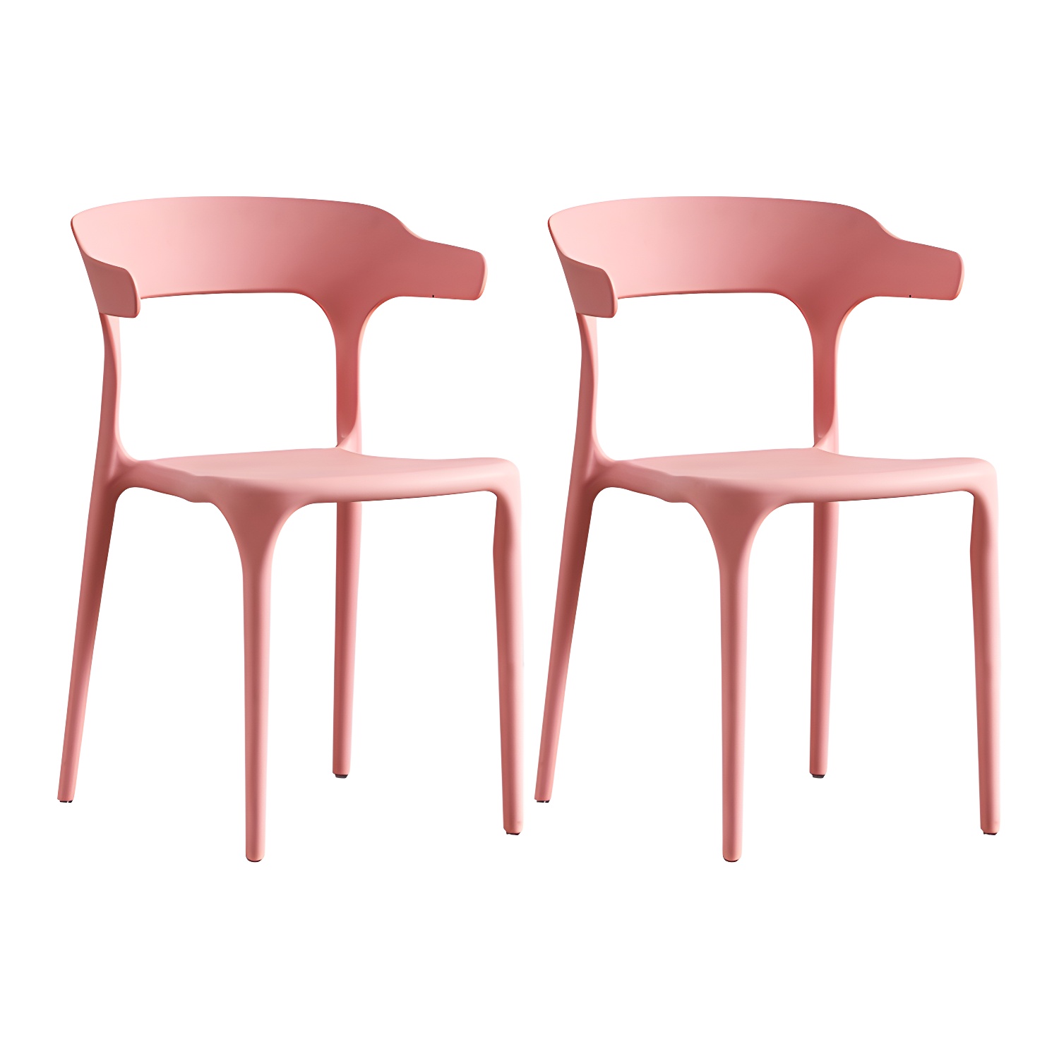 Home Modern Side Chair Stackable Open Back Plastic Dining Room Chair Set - image 6