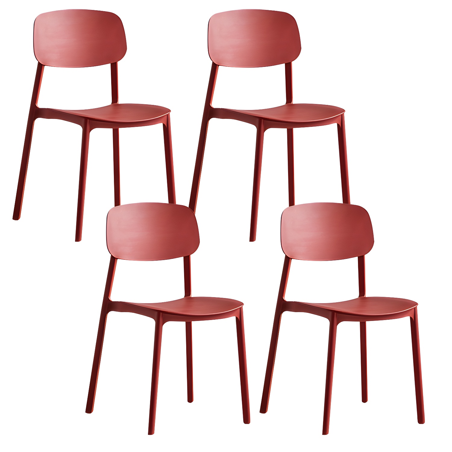 Plastic Indoor-Outdoor Side Chair Armless Stackable Dining Chairs - image 8