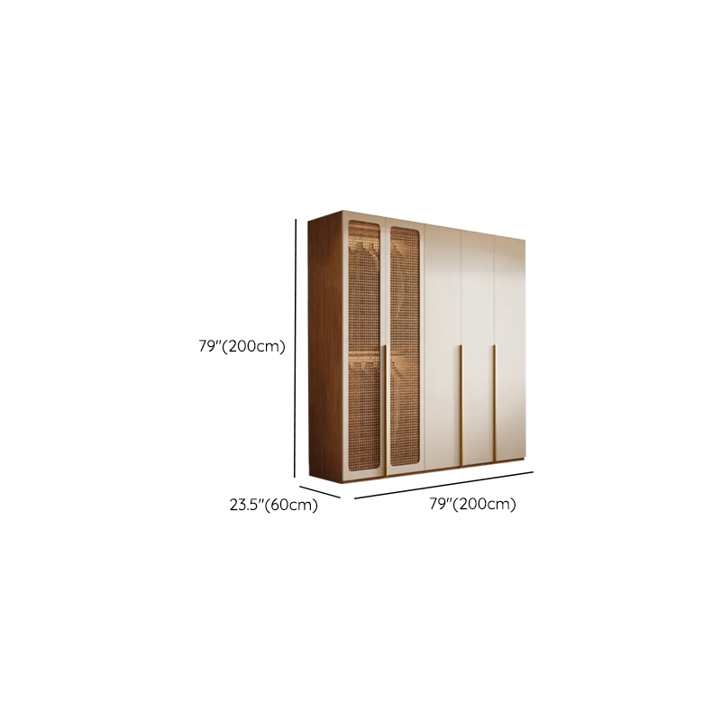 Cocoa Minimalist Manufactured Wood Wardrobe Closet with Soft Close Drawer, Soft Close Door, Interior Shelves, and Clothing Rod - image 10