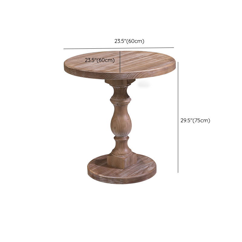 Standard Height 2 Seater Traditional Natural Pedestal Wood Kitchen Table - image 9