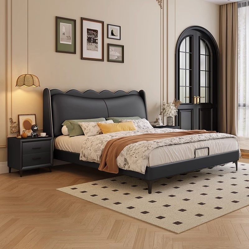 Solid Color Storage Bed/Platform Bed with 2 Drawers in Pine Wood for Living Room