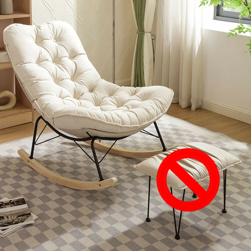 Upholstered Rocking Chair with Wood Legs - Armless Design, Resistant to Scratches and Stains - image 4