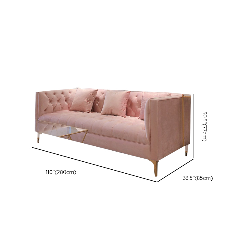 Button-tufted Straight/L-Shape Horizontal/Left Hand Facing Sofa Chaise/Sofa Couch in Rose with Tufted Back - image 11
