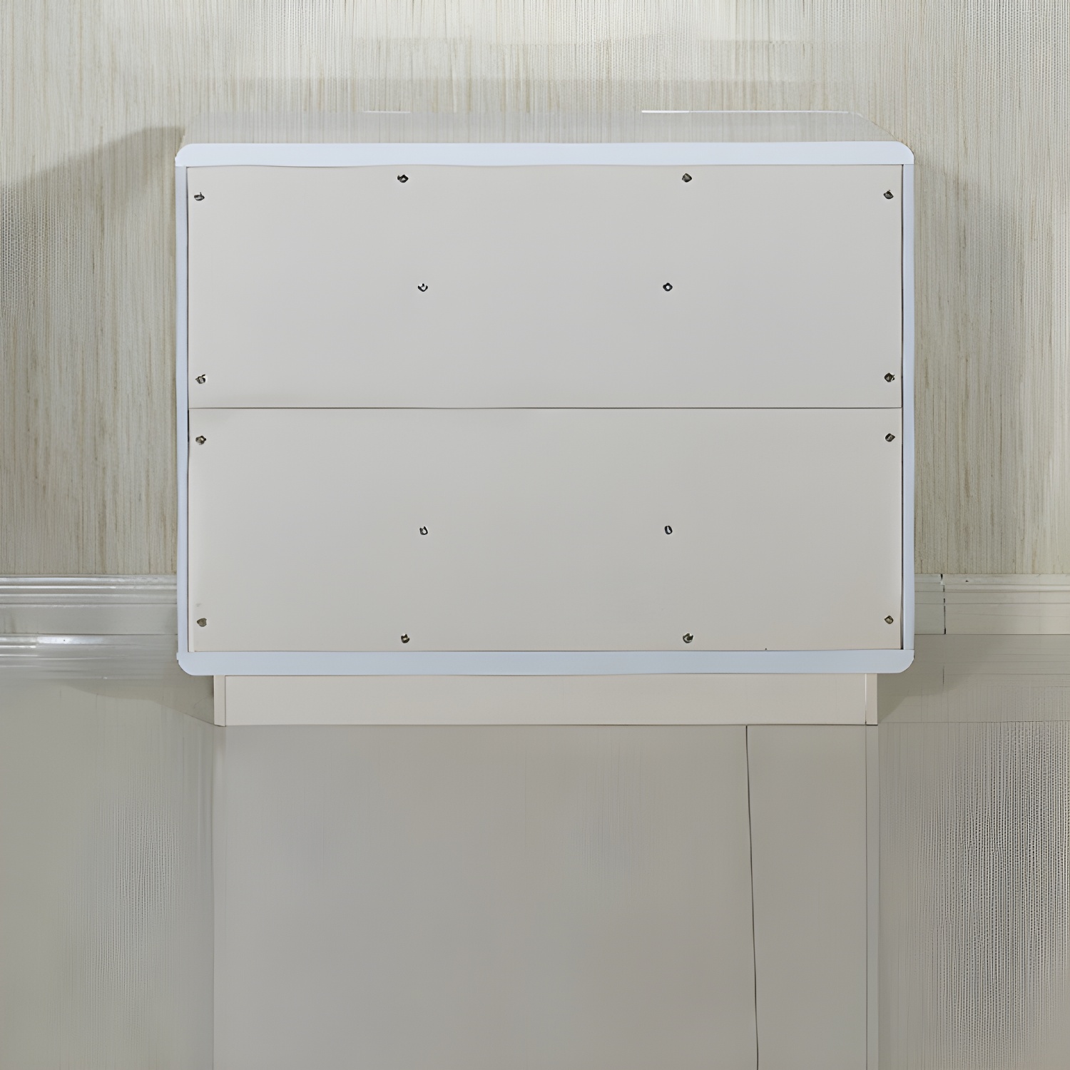 Contemporary White Sideboard Table with Drawers and Adjustable Shelving - image 8