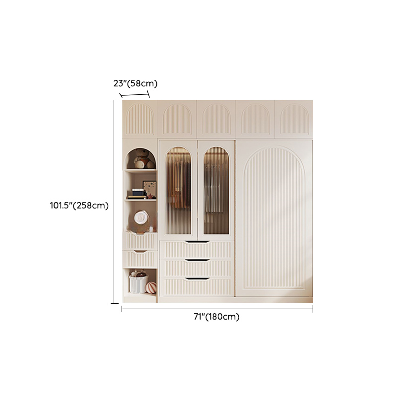 Chalk Almirah in Timber with Clothing Rod, 3 Cabinets/2 Cabinets and 5-Drawer/4-Drawer/3-Drawer in a Minimalist Style, 3-Shelf/2-Shelf Included/Not Included - image 35