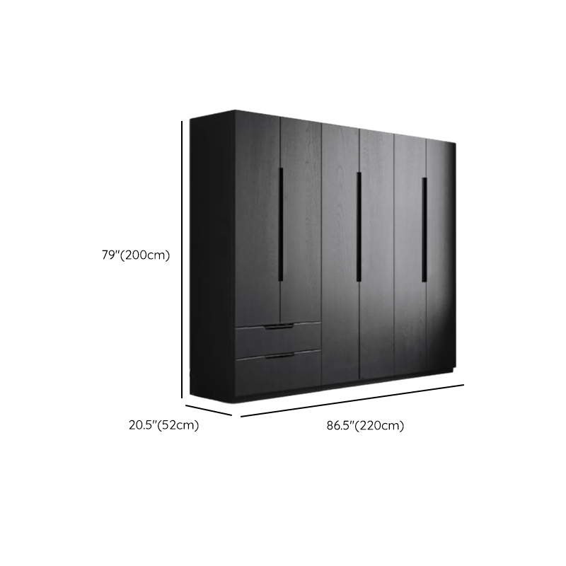 Ink Trendy Timber Wardrobe Armoire with Soft Close Drawer and Door, Interior Shelves, Clothing Rod - image 18