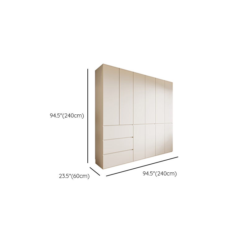 White Modish Wooden Independent Wardrobe Armoire with Soft Close Drawer, Soft Close Door, and Interior Shelves - image 21