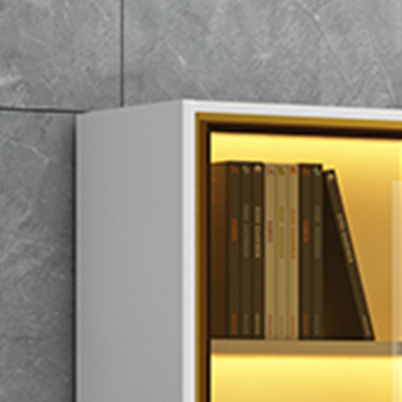 Glam Rectangle Accent Cabinet with Metal Base and Wood Countertop, Glass Doors and Lighting Included - image 10